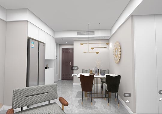  Hangzhou Qinyuan Apartment 125 ㎡ Three bedroom Nordic Decoration Style Case