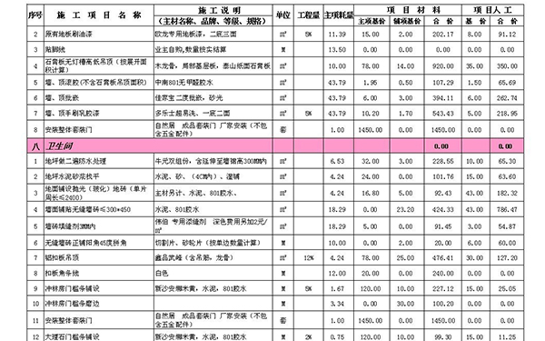 装修报价单