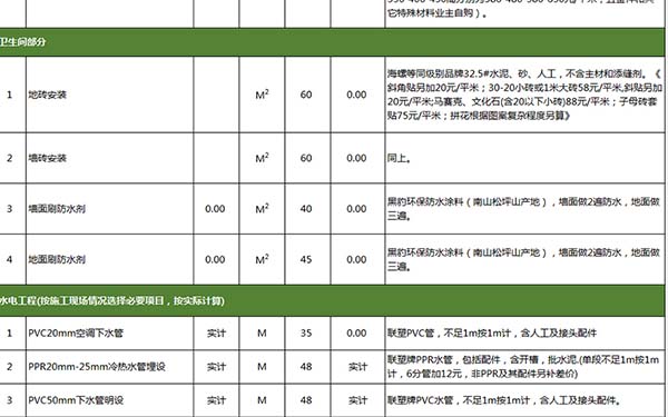 装修报价单